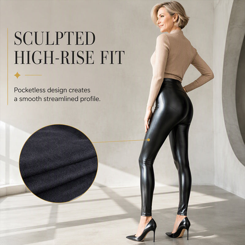 🖤Black Friday Sale:50% OFF🖤 Sleek Look, Flattering Fit | Women's High-Waist PU Leather Leggings