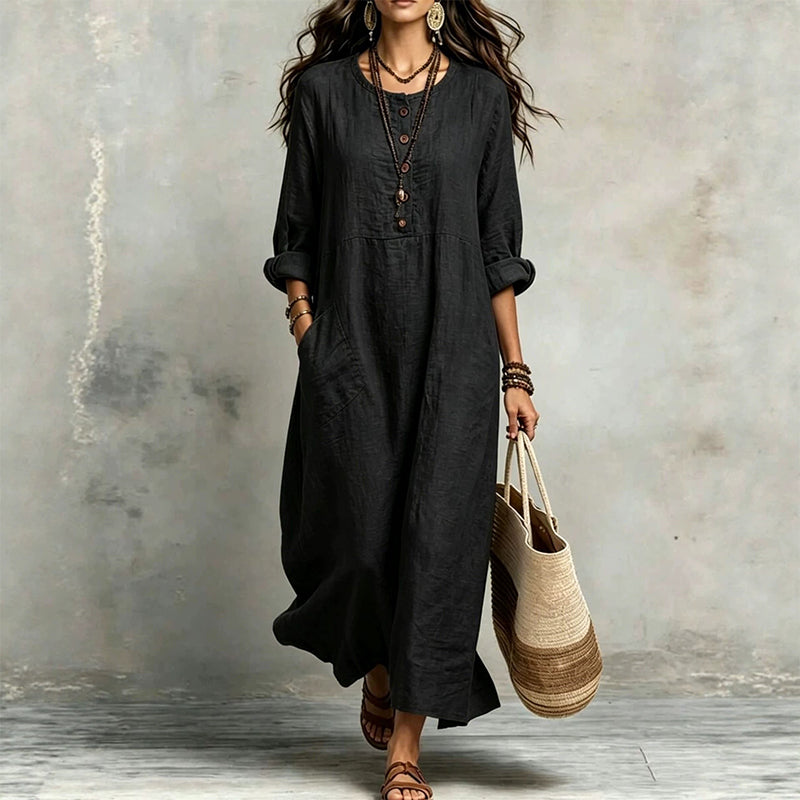🖤Black Friday Sale:50% OFF🖤 👗 Easy Style, Pockets Included | Women's Relaxed Maxi Dress