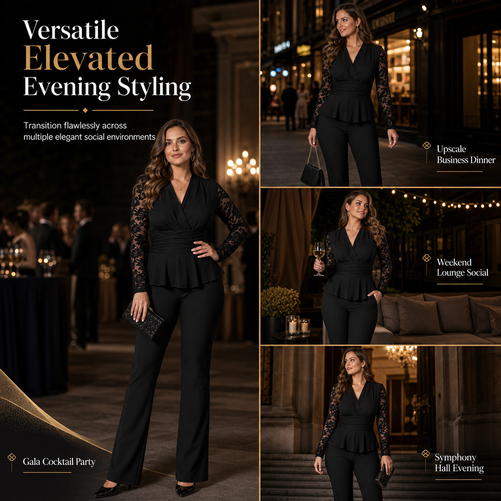 🖤Black Friday Sale:50% OFF🖤✨ Women's Chic Two-Piece Pants Set – Elegant Style & Flattering Fit 🤍