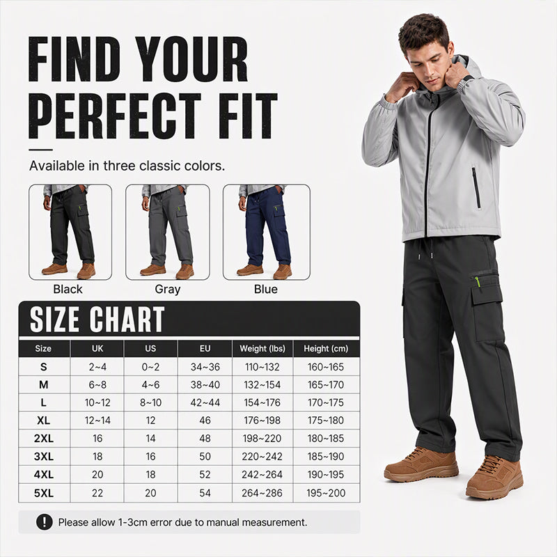 Conquer Cold Days in Comfort — Men's Winter Windproof Thermal-Lined Cargo Pants with Reinforced Stitching, Practical Utility Pockets & a Sleek Outdoor Fit