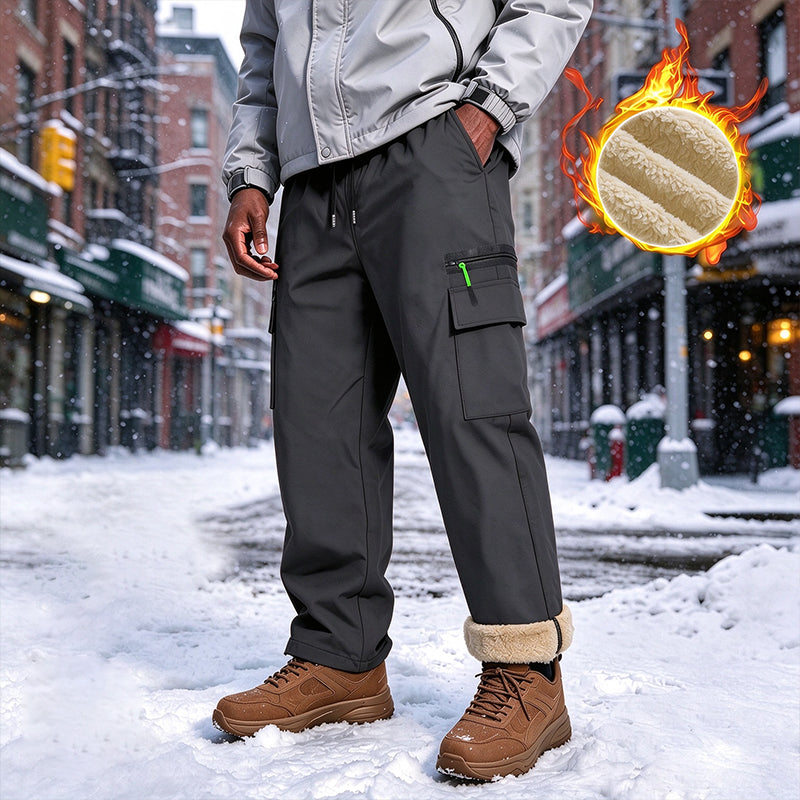 Conquer Cold Days in Comfort — Men's Winter Windproof Thermal-Lined Cargo Pants with Reinforced Stitching, Practical Utility Pockets & a Sleek Outdoor Fit