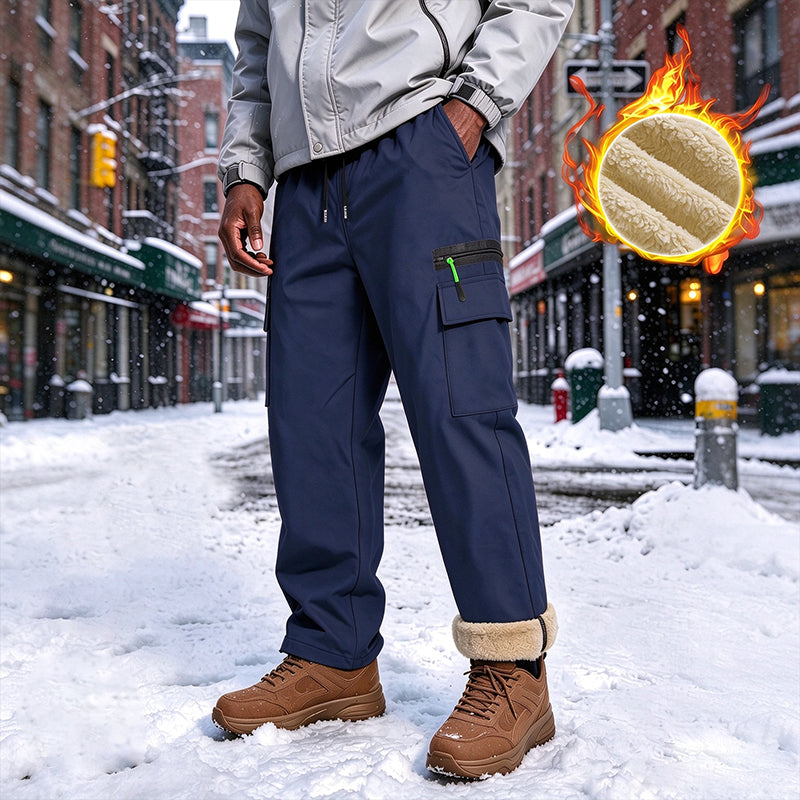 Conquer Cold Days in Comfort — Men's Winter Windproof Thermal-Lined Cargo Pants with Reinforced Stitching, Practical Utility Pockets & a Sleek Outdoor Fit