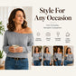 Women's Off-The-Shoulder Cropped Knit Sweater