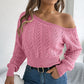 Women's Off-The-Shoulder Cropped Knit Sweater