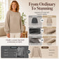 Women's Casual Lantern Sleeve Ribbed Knit Pullover