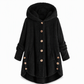 Women's Winter Solid Color Asymmetrical Button Plush Fuzzy Fleece Coat