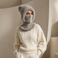 Stay Warm Without the Hassle — Women's One-Piece Knitted Winter Hat, Scarf & Face Cover with Cozy Full-Coverage Design for Cold Weather Comfort