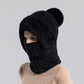Stay Warm Without the Hassle — Women's One-Piece Knitted Winter Hat, Scarf & Face Cover with Cozy Full-Coverage Design for Cold Weather Comfort