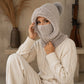 Stay Warm Without the Hassle — Women's One-Piece Knitted Winter Hat, Scarf & Face Cover with Cozy Full-Coverage Design for Cold Weather Comfort