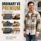 Men’s Heavyweight Brushed Flannel Plaid Overshirt Jacket – Soft Lined, Functional Pockets For Cool Weather Days