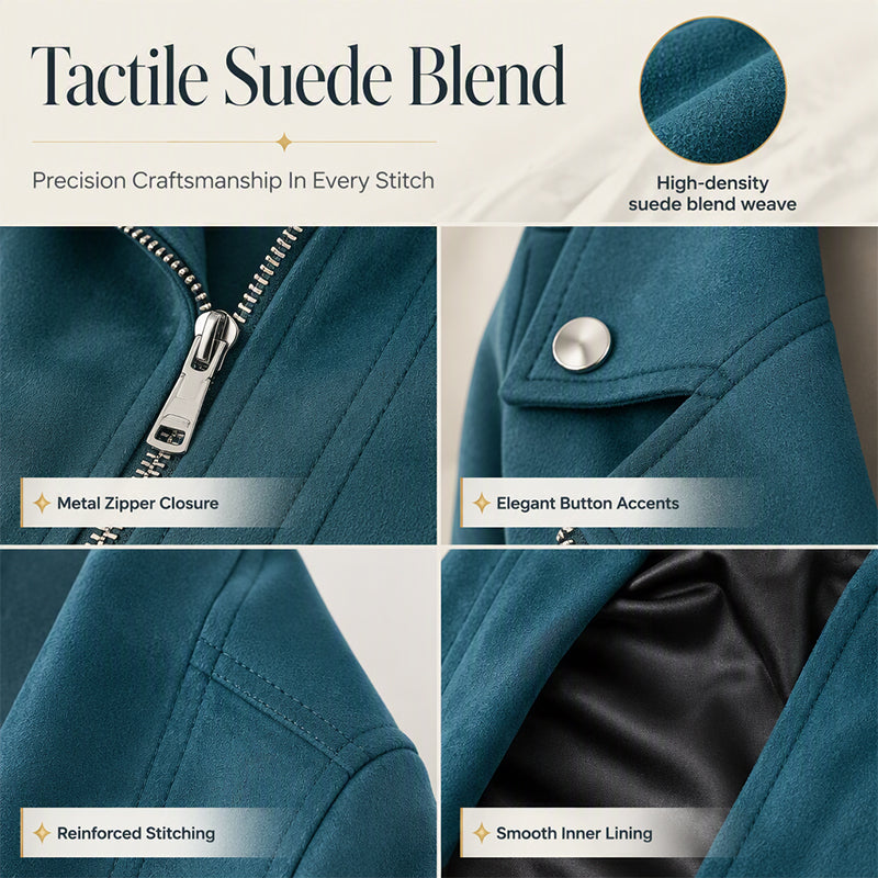 A Slim-Fit Suede-Look Biker Jacket That Adds Just the Right Amount of Edge to Your Everyday Style