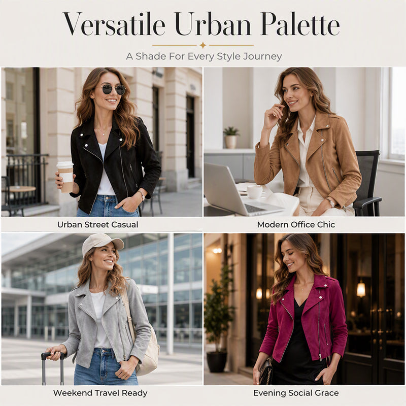 A Slim-Fit Suede-Look Biker Jacket That Adds Just the Right Amount of Edge to Your Everyday Style