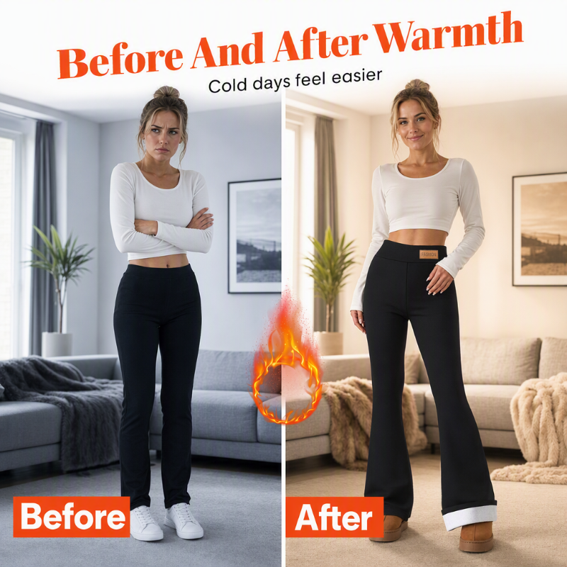 Stay Warm Without Sacrificing Your Style — Women's Plush-Lined Flare Leggings with a Cozy Interior, Flattering Flared Silhouette, and Beautiful Everyday Winter Appeal