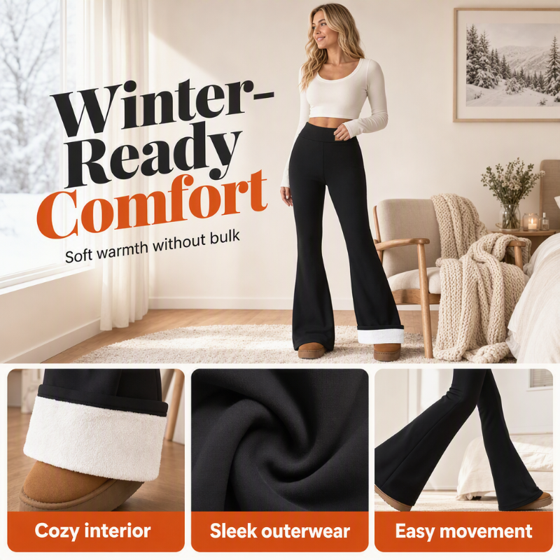 Stay Warm Without Sacrificing Your Style — Women's Plush-Lined Flare Leggings with a Cozy Interior, Flattering Flared Silhouette, and Beautiful Everyday Winter Appeal