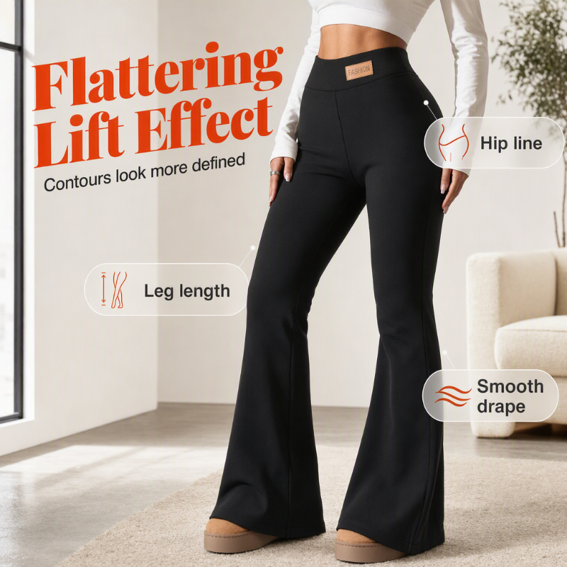 Stay Warm Without Sacrificing Your Style — Women's Plush-Lined Flare Leggings with a Cozy Interior, Flattering Flared Silhouette, and Beautiful Everyday Winter Appeal