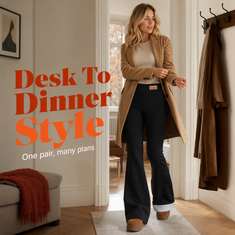 Stay Warm Without Sacrificing Your Style — Women's Plush-Lined Flare Leggings with a Cozy Interior, Flattering Flared Silhouette, and Beautiful Everyday Winter Appeal