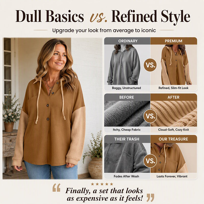 More Than Just a Casual Jacket — A Stylish Women's Patchwork Hooded Jacket That Adds Character and Charm to Your Everyday Outfits