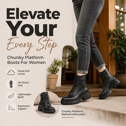 Step Up Your Fall Style with Women's Retro Platform Martin Boots — A Bold, Vintage-Inspired Look That Adds Height, Personality, and Confidence to Every Outfit