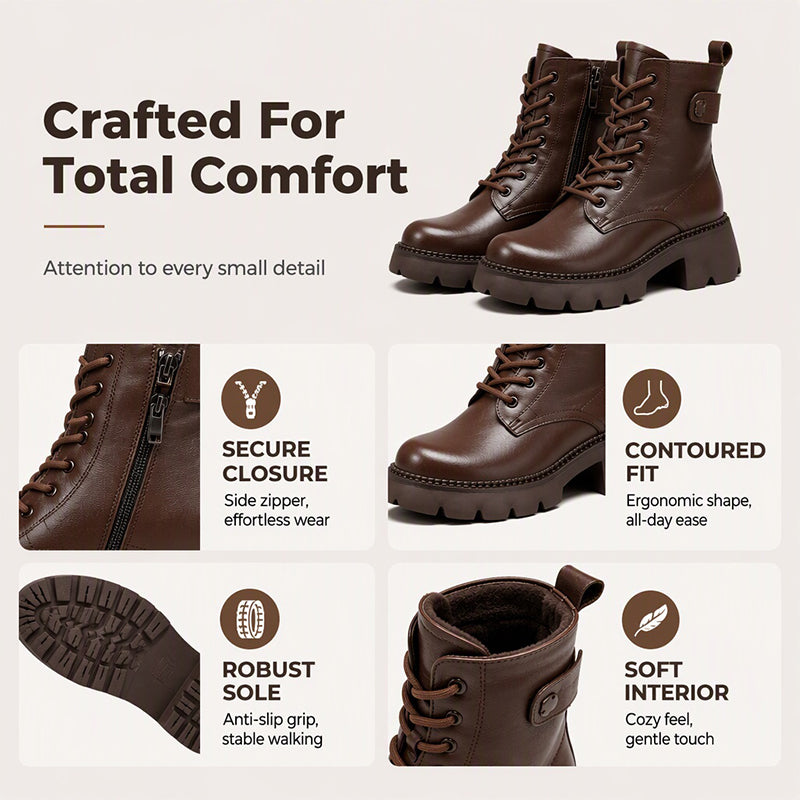 Step Up Your Fall Style with Women's Retro Platform Martin Boots — A Bold, Vintage-Inspired Look That Adds Height, Personality, and Confidence to Every Outfit