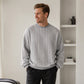 🖤Black Friday Sale:50% OFF🖤Men's Cable Knit Crewneck Sweatshirt, Vintage Textured Cable Knit Pullover, Relaxed Fit Breathable Sweater For Men Daily Casual Wear