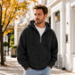 Not Your Ordinary Hoodie — A Stylish Half-Zip Corduroy Hooded Pullover with Rich Texture, Classic Casual Charm, and a Fresh Everyday Look