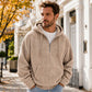 Not Your Ordinary Hoodie — A Stylish Half-Zip Corduroy Hooded Pullover with Rich Texture, Classic Casual Charm, and a Fresh Everyday Look