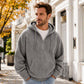 Not Your Ordinary Hoodie — A Stylish Half-Zip Corduroy Hooded Pullover with Rich Texture, Classic Casual Charm, and a Fresh Everyday Look