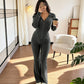 A Little Sporty, a Little Chic — This Ribbed Zip-Up Hoodie & Flared Pants Set Brings Both Together