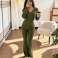 A Little Sporty, a Little Chic — This Ribbed Zip-Up Hoodie & Flared Pants Set Brings Both Together