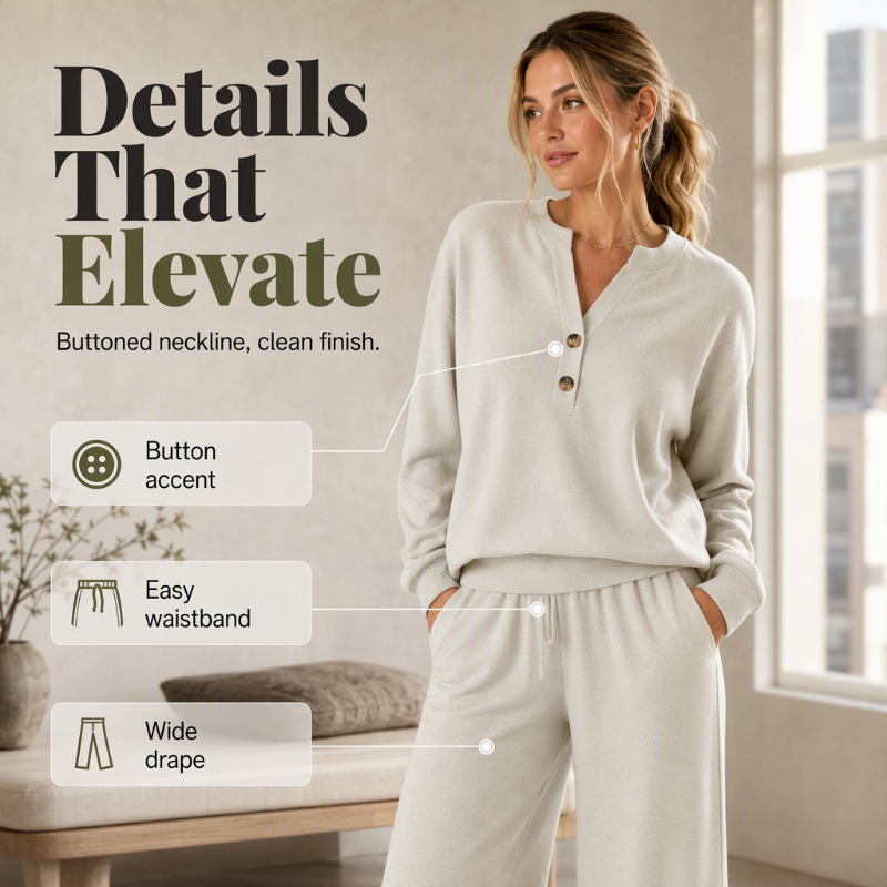 🖤Black Friday Sale:50% OFF🖤 ☁️Women's Effortless Top & Wide-leg Pants Set