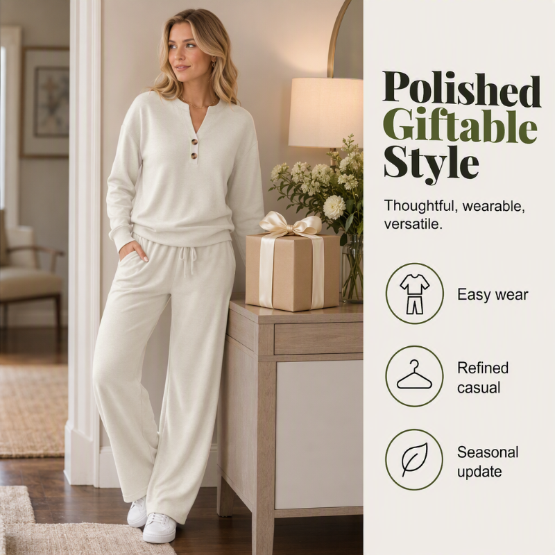 🖤Black Friday Sale:50% OFF🖤 ☁️Women's Effortless Top & Wide-leg Pants Set