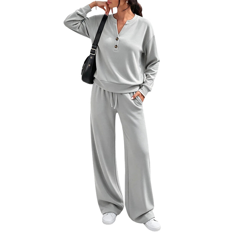 🖤Black Friday Sale:50% OFF🖤 ☁️Women's Effortless Top & Wide-leg Pants Set
