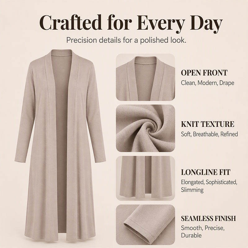 🖤Black Friday Sale:50% OFF🖤 Women’s Open Front Maxi Length Knit Cardigan, Lightweight Soft Knit To Flatter Your Figure For Everyday Casual Outfits