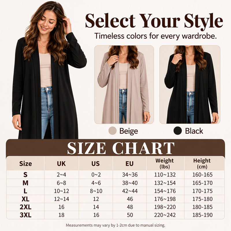 🖤Black Friday Sale:50% OFF🖤 Women’s Open Front Maxi Length Knit Cardigan, Lightweight Soft Knit To Flatter Your Figure For Everyday Casual Outfits