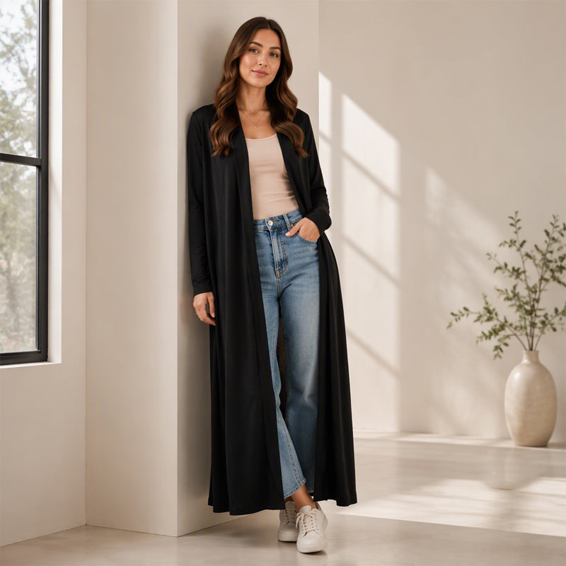 🖤Black Friday Sale:50% OFF🖤 Women’s Open Front Maxi Length Knit Cardigan, Lightweight Soft Knit To Flatter Your Figure For Everyday Casual Outfits