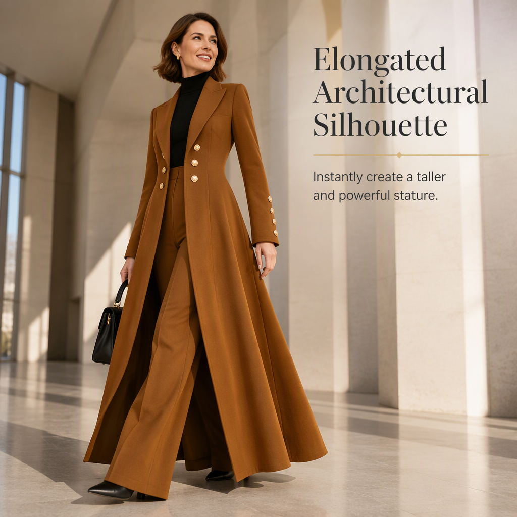 ✨ Women's Double-Breasted Long Knit Coat & Straight-Leg Pants Set – Flattering Tailored Silhouette, Chic Gold-Tone Buttons & Sophisticated Style for Effortless Fall & Winter Outfits! 💕