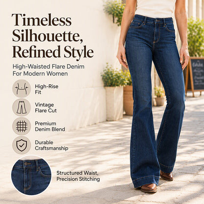 Vintage-Inspired Flare Jeans with a Flattering High Waist