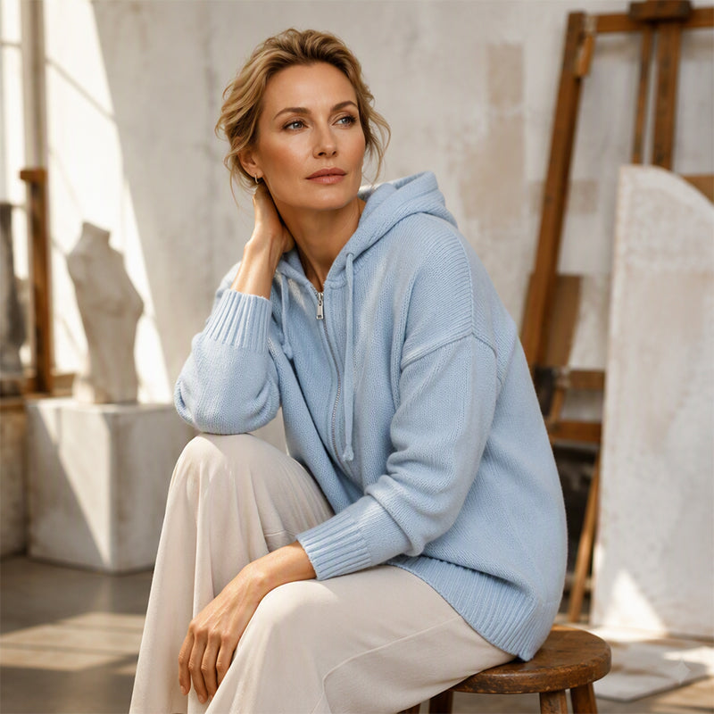 The Cozy Feel of a Hoodie, the Classic Look of a Knit Cardigan — All in One Easy Zip-Up Layer
