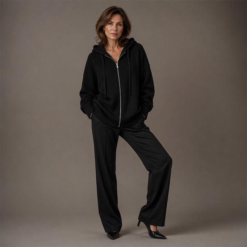 The Cozy Feel of a Hoodie, the Classic Look of a Knit Cardigan — All in One Easy Zip-Up Layer