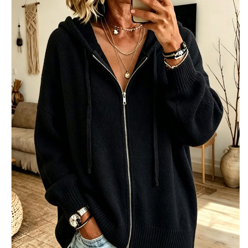 The Cozy Feel of a Hoodie, the Classic Look of a Knit Cardigan — All in One Easy Zip-Up Layer