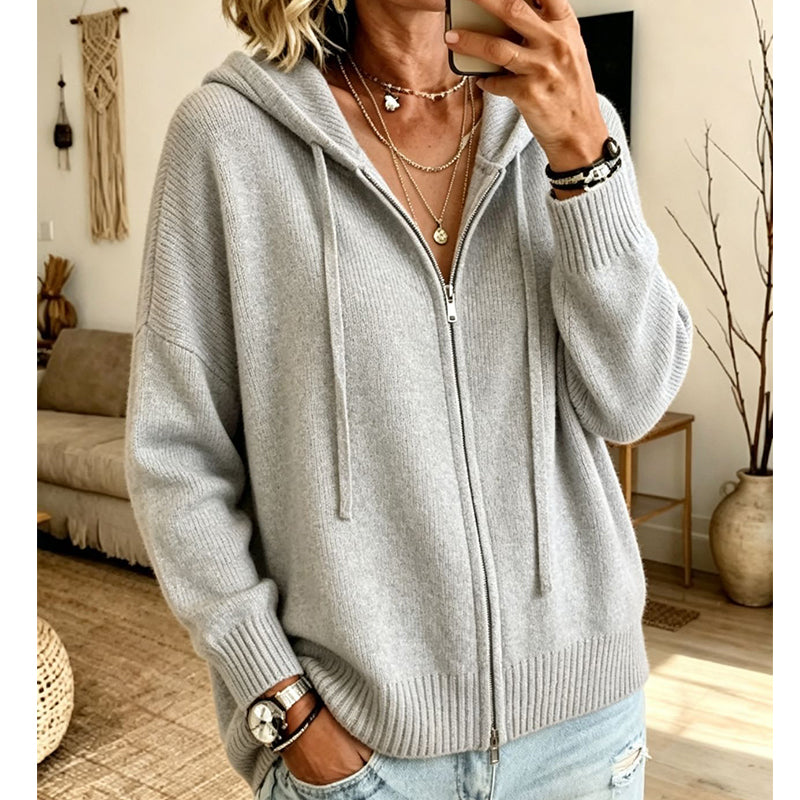 The Cozy Feel of a Hoodie, the Classic Look of a Knit Cardigan — All in One Easy Zip-Up Layer