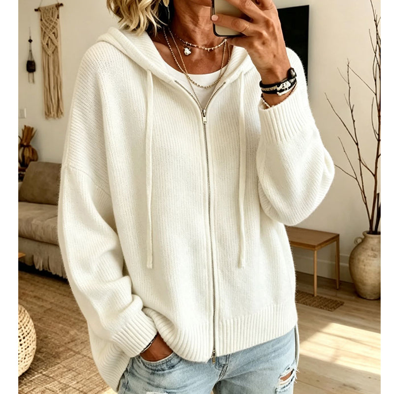 The Cozy Feel of a Hoodie, the Classic Look of a Knit Cardigan — All in One Easy Zip-Up Layer