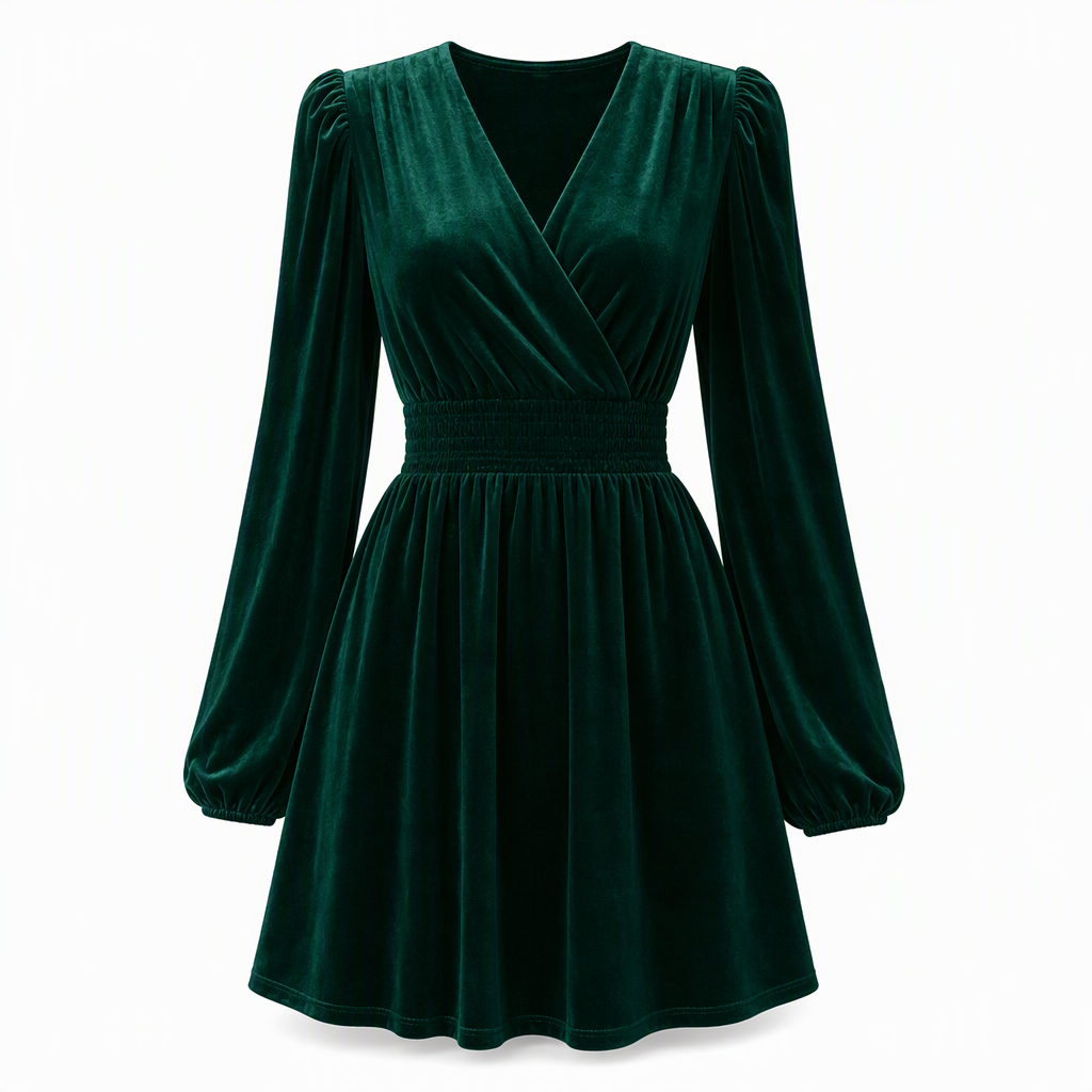 A Beautifully Flowing Velvet Maxi Dress with a Flattering Waist and Timeless Elegance