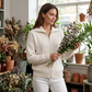 Women’s Ribbed Knit Zip-Up Collared Cardigan – Wear Zipped Fully Or Open For Flexible Everyday Autumn Styling