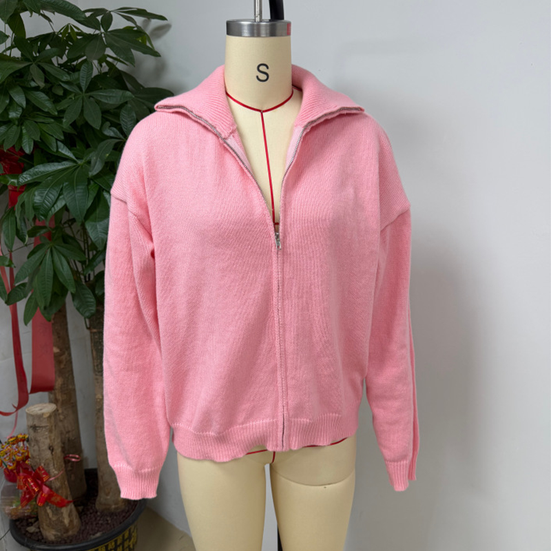 Women’s Ribbed Knit Zip-Up Collared Cardigan – Wear Zipped Fully Or Open For Flexible Everyday Autumn Styling