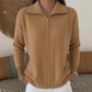 Women’s Ribbed Knit Zip-Up Collared Cardigan – Wear Zipped Fully Or Open For Flexible Everyday Autumn Styling