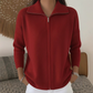 Women’s Ribbed Knit Zip-Up Collared Cardigan – Wear Zipped Fully Or Open For Flexible Everyday Autumn Styling