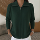 Women’s Ribbed Knit Zip-Up Collared Cardigan – Wear Zipped Fully Or Open For Flexible Everyday Autumn Styling