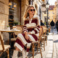 A Classic Look with a Beautiful Modern Touch — Women's Striped Collared Knit Sweater Dress That Brings Timeless Elegance, Charming Texture, and Easy One-Piece Styling to Your Fall Wardrobe