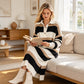 A Classic Look with a Beautiful Modern Touch — Women's Striped Collared Knit Sweater Dress That Brings Timeless Elegance, Charming Texture, and Easy One-Piece Styling to Your Fall Wardrobe